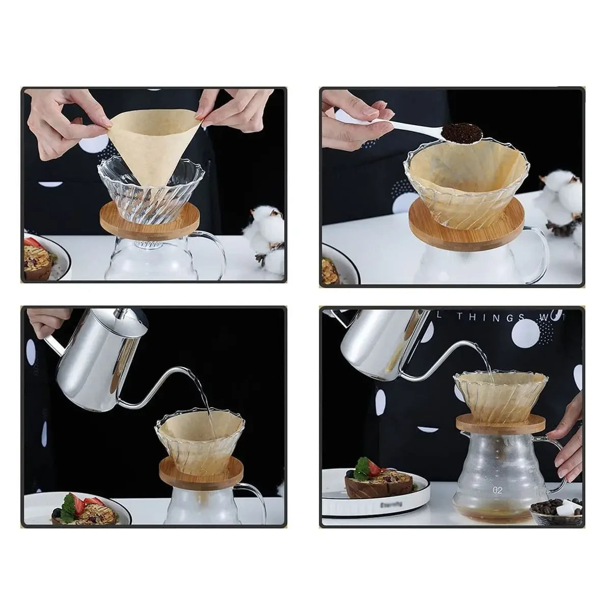 グースネック コーヒーケトル – ステンレス製 ハンドドリップ コーヒーポット(細口ロングノズル)