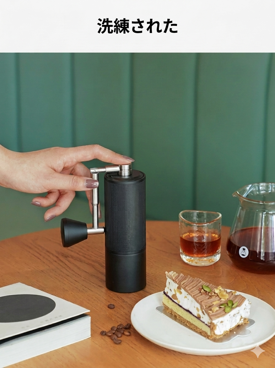 プロの手挽きコーヒーミル プレミアムモデル - 高精度ステンレス刃